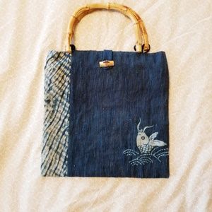 Shibori Linen Purse